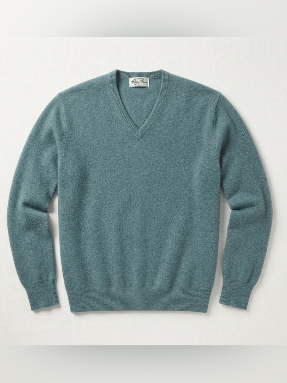 Vintage Teal V-Neck Sweater
